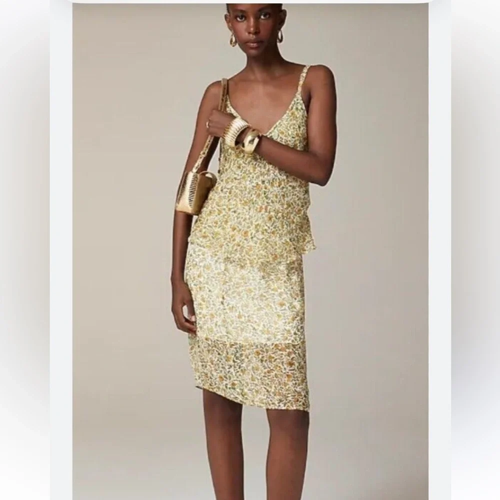 NWT J. Crew Crinkle Chiffon camisole in floral vines - Picture 5 of 8